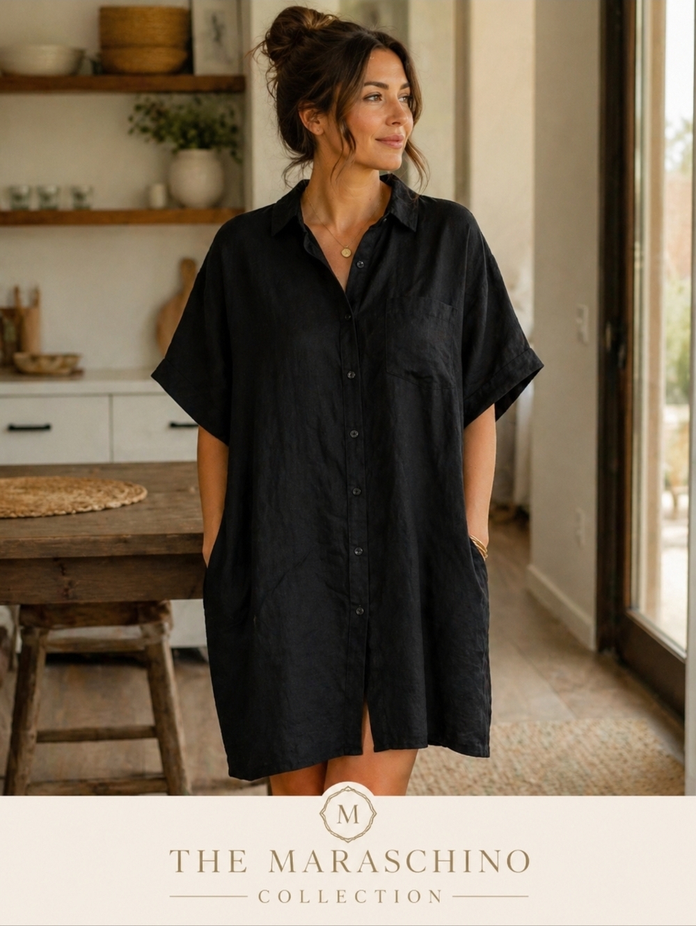 Ellos Linen Blend Oversized Tunic | 22/24